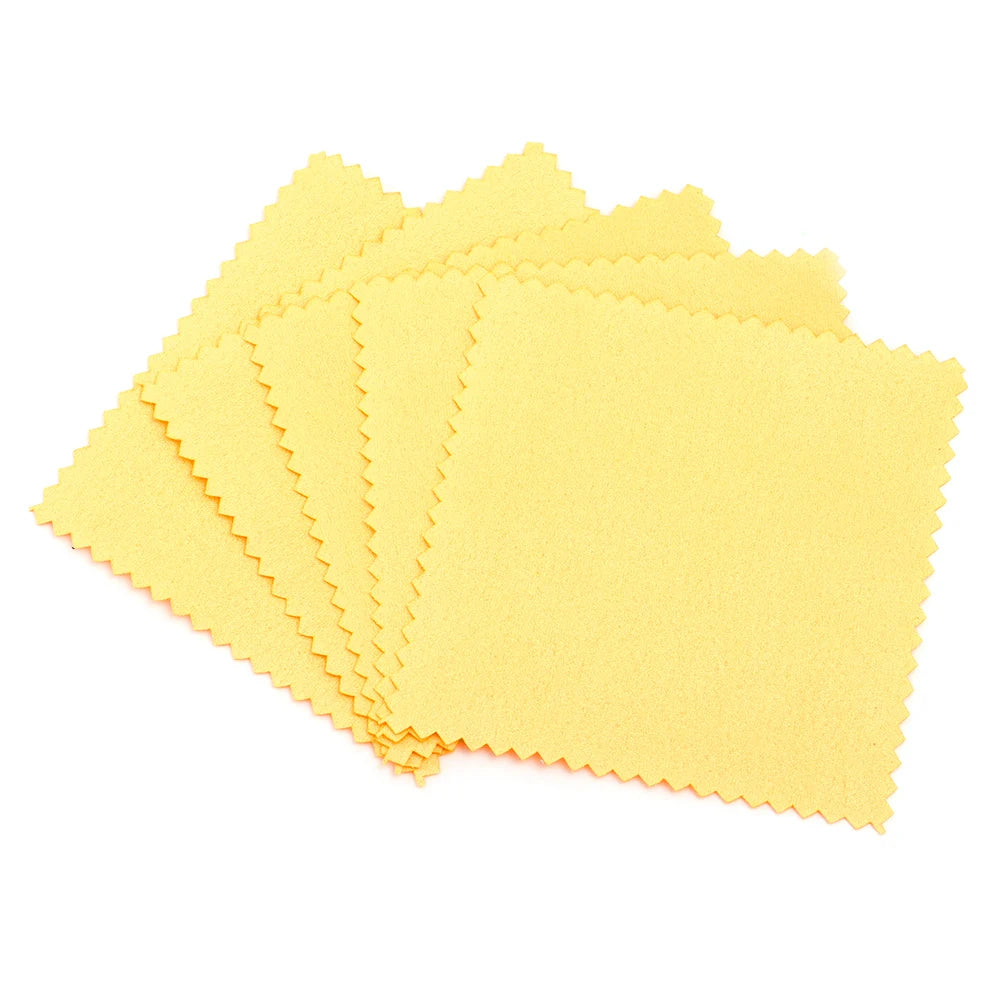 50pcs Silver Polishing Cloths – Jewelry & Glasses Cleaner Jewelry Polishing Cloth PLUSH Yellow-8x8cm