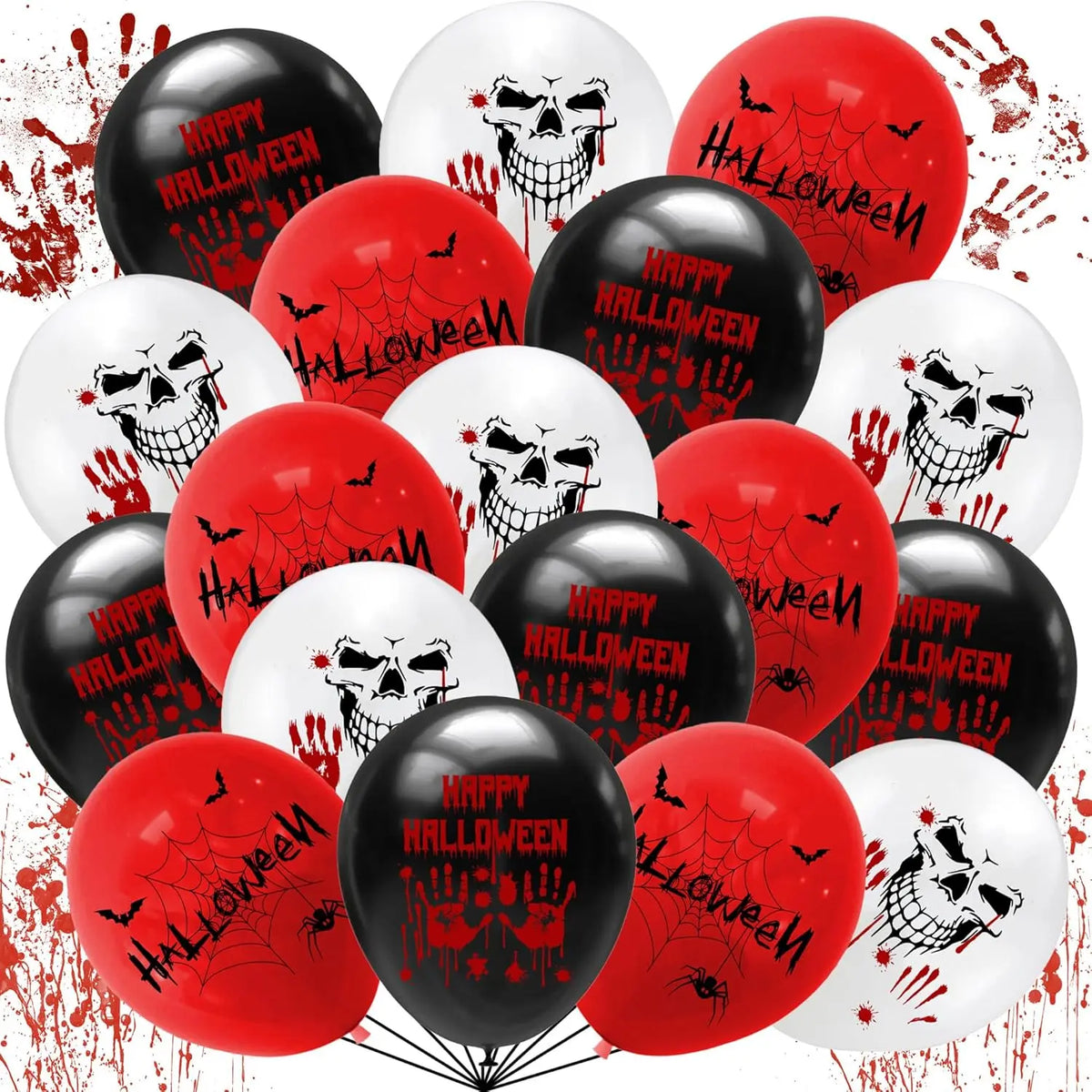 Halloween Bloody Handprint Latex Balloons – Zombie Party Decor Halloween Party Balloons PLUSH