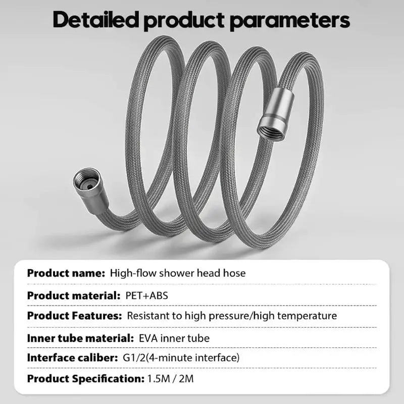 Reinforced High-Pressure Shower Hose 59" Anti-Kink Universal Fit Shower Hose PLUSH