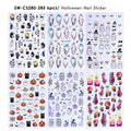 6pcs Halloween Nail Art Stickers – Pumpkin Spider Web Ghost Decals Nail Art Stickers PLUSH SW-CS280-285 6pcs