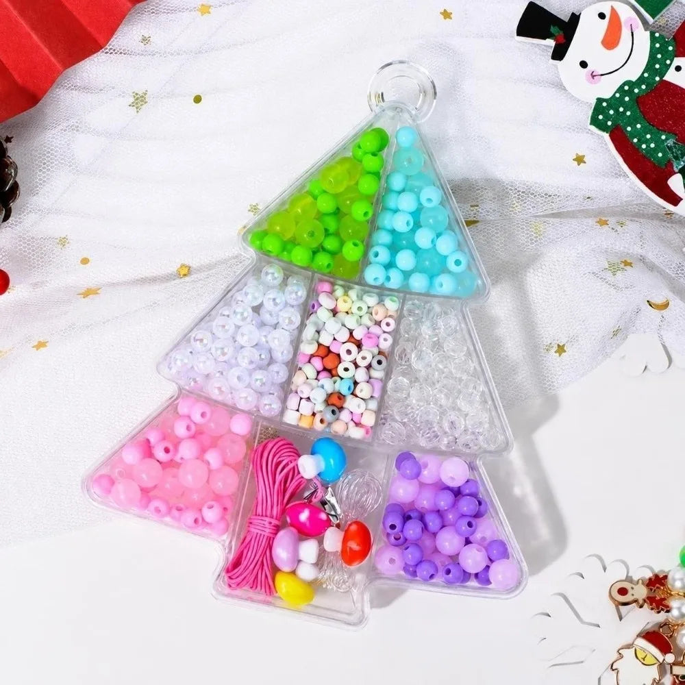 Christmas Beading DIY Kit – Snowflake Bracelet & Necklace Set Kids Jewelry Craft Kit PLUSH Style C