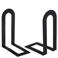 2-Pack L-Shaped Iron Bookends – Non-Slip Heavy-Duty Book Holders Iron Bookends PLUSH Black
