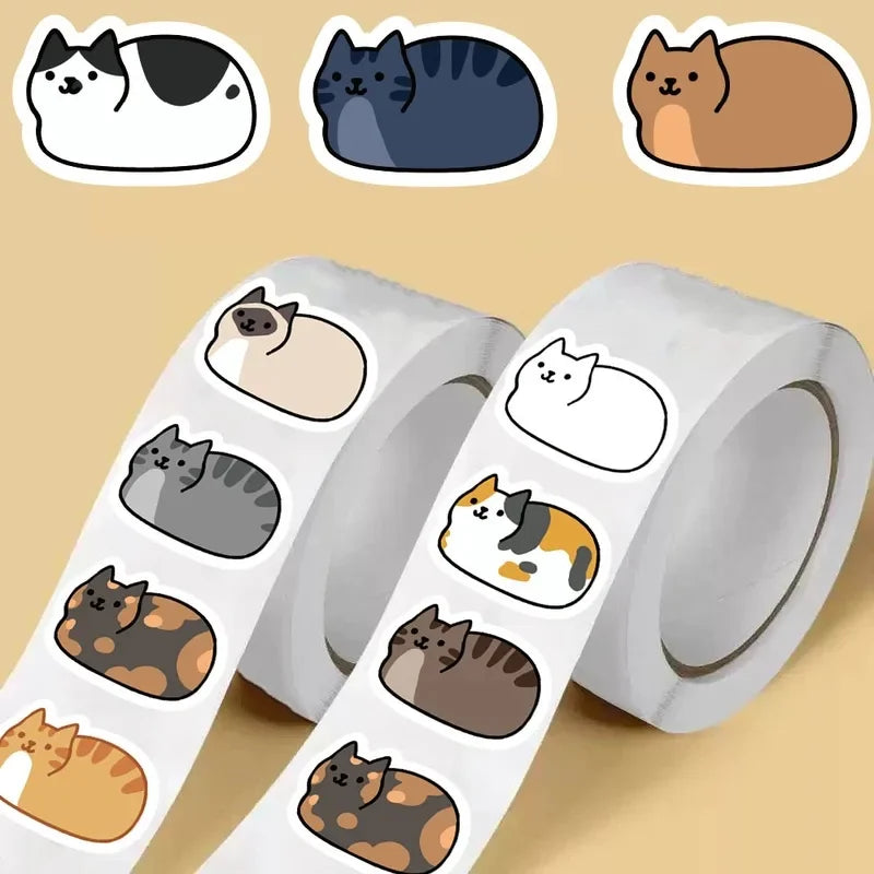 500pcs Kawaii Cat Stickers – Waterproof Laptop & Scrapbook Decorative Sticker Pack PLUSH