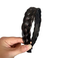 Wide Twist Braided Wig Headband for Women – Korean Style Hair Headband PLUSH black