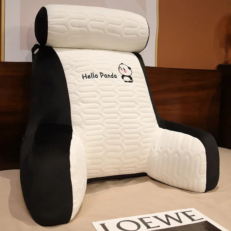 Cartoon Plush U-Shape Lumbar Cushion for Bed & Sofa Lumbar Support Pillow PLUSH panda 60x50cm
