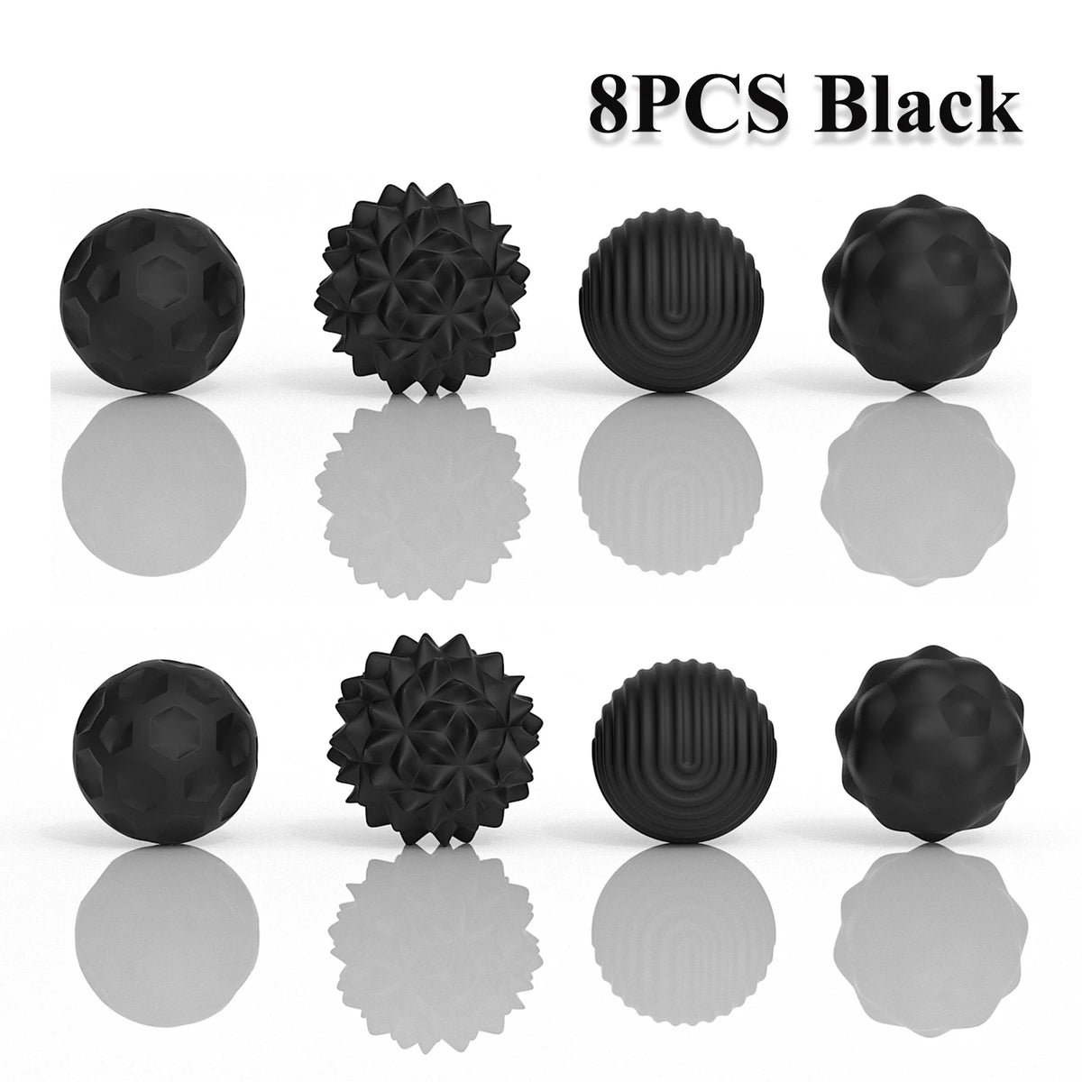 Silicone Magnetic Sensory Fidget Balls 2/4/8 Pack Sensory Fidget Toy PLUSH 8PCS Black