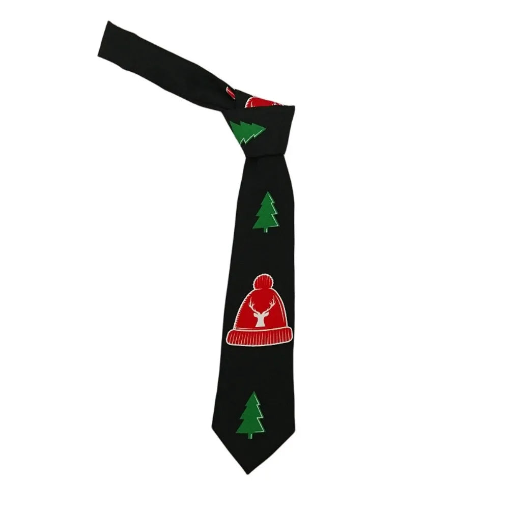 Men's Christmas Novelty Necktie – Santa, Snowflakes & Xmas Novelty Necktie PLUSH Style 7