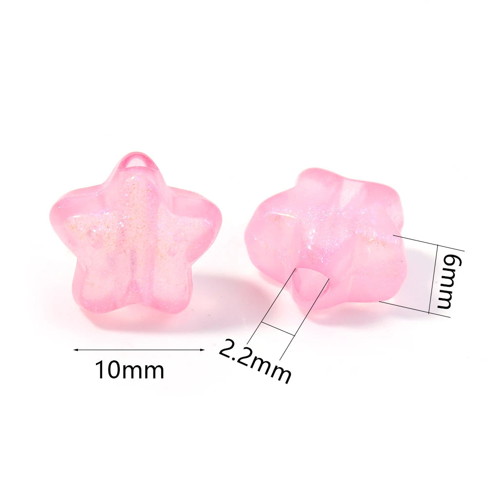100pcs Acrylic Star Spacer Beads 10mm – DIY Jewelry Making Acrylic Spacer Beads PLUSH