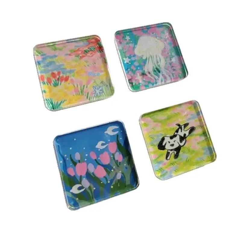 10pcs DIY Acrylic Refrigerator Magnet Set – Square & Round DIY Craft Magnet Set PLUSH