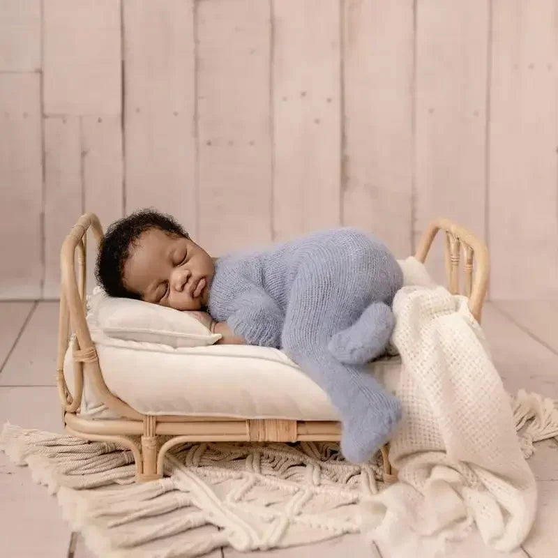 Handmade Rattan Baby Doll Bed – Newborn Photography Prop Photography Prop PLUSH