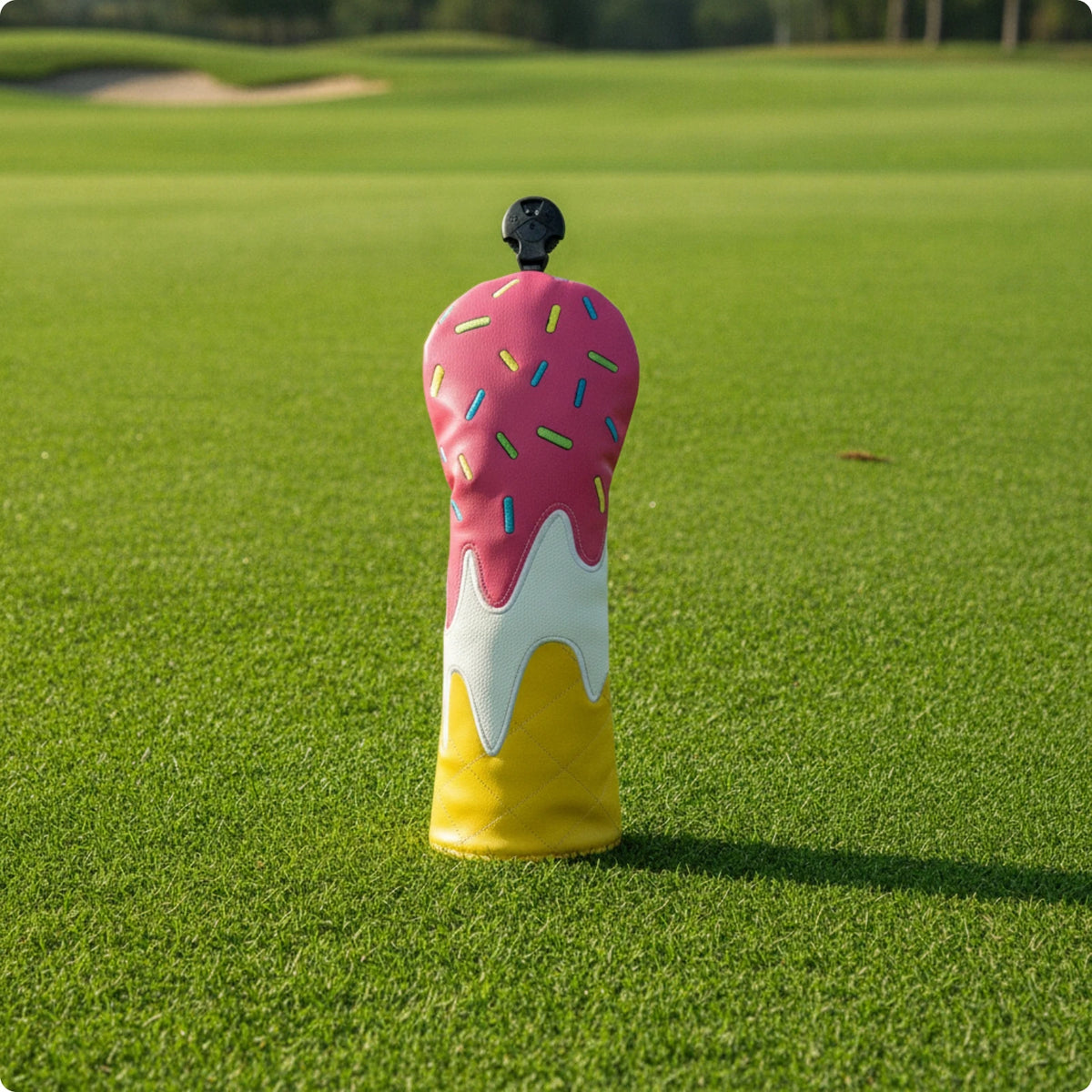 Stylish PU Golf Club Headcover – Fun Dessert Design Golf Club Headcover PLUSH 3-Wood 5-Wood