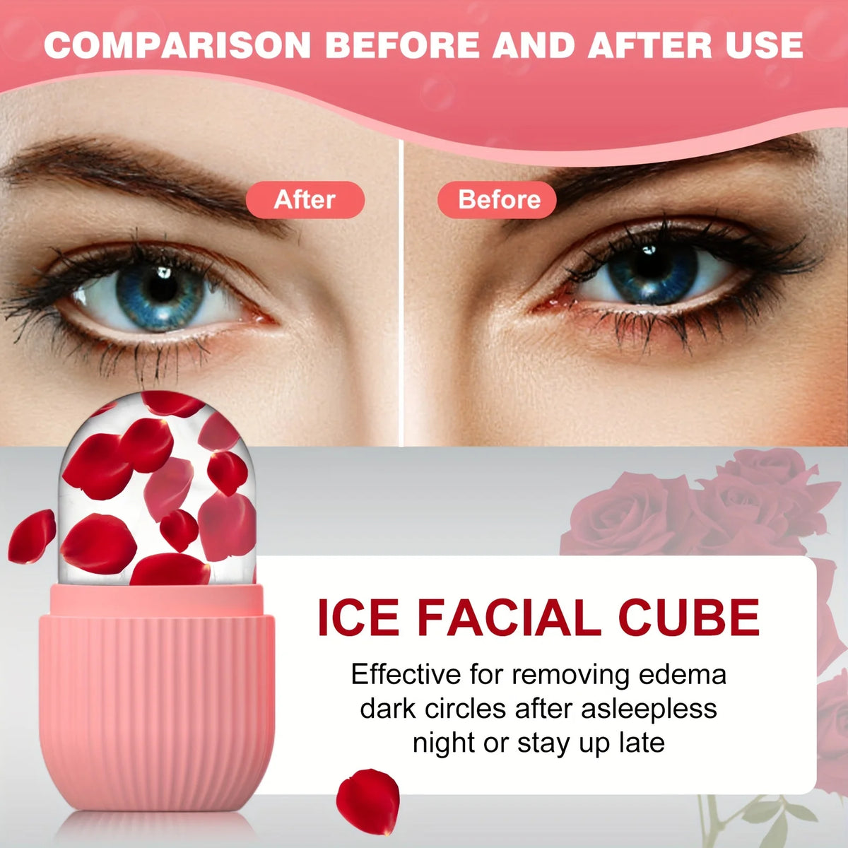 Silicone Ice Ball Face Massager – Contouring Eye Roller Tool Facial Massage Tool PLUSH