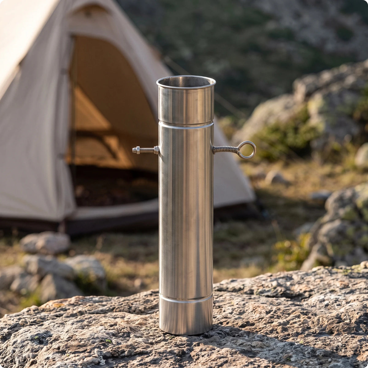 Stainless Steel Tent Heater Chimney Pipe with Cleaning Brush Chimney Flue Pipe PLUSH Adj Chimney 7CM