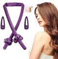 Heatless Hair Curling Set – Sleep Styling Kit 3/5/6pcs Hair Styling Set PLUSH Purple 5pcs