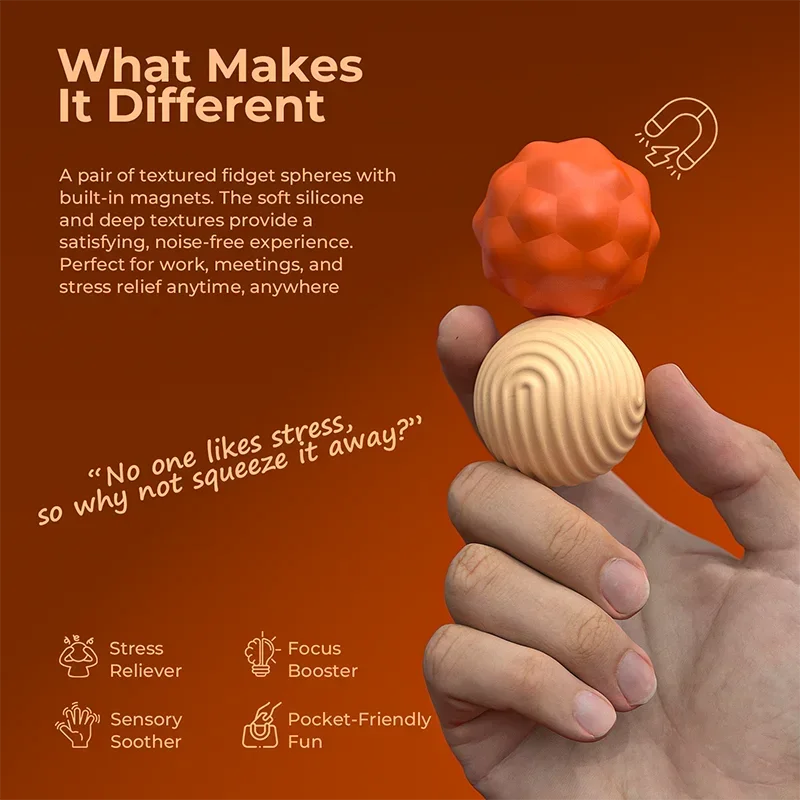 Silicone Magnetic Fidget Ball – Large Sensory Toy Kids & Adults Fidget Sensory Toy PLUSH
