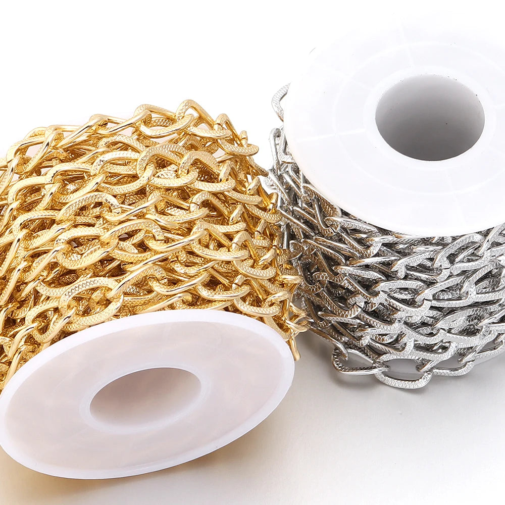 5 Yards 12x8mm O-Shape Aluminum Twist Chain for Jewelry & Bags Jewelry Making Chain PLUSH