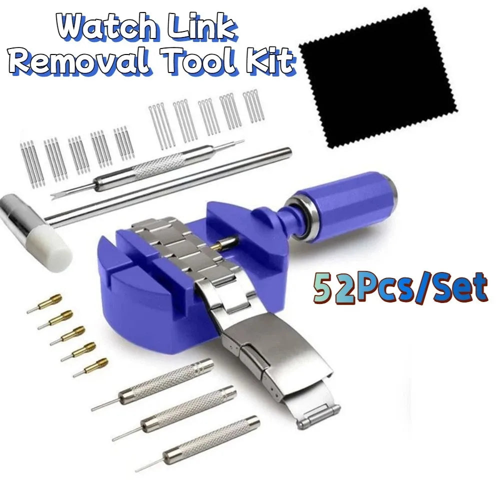 52-Piece Watch Link Removal Tool Kit – Strap Pin Extractor Watch Repair Tool Kit PLUSH