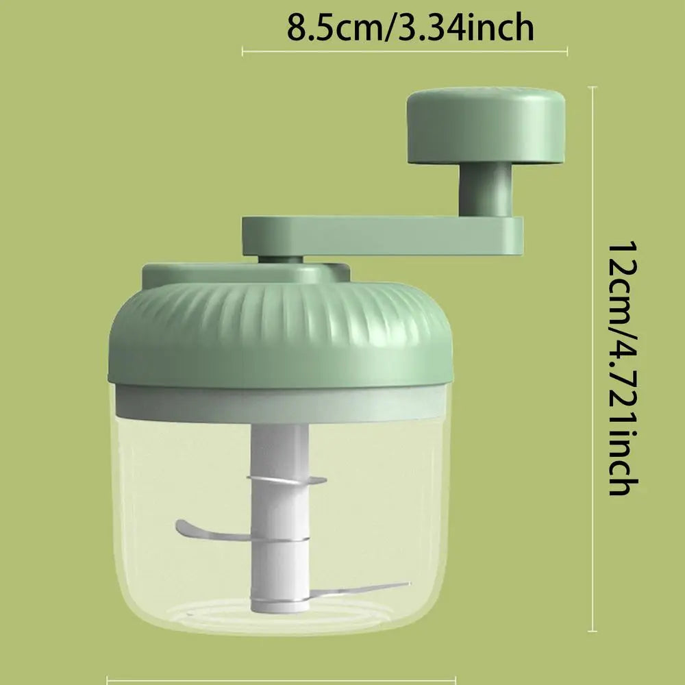 Manual Hand-Crank Vegetable Chopper & Garlic Mincer Manual Food Chopper PLUSH Green