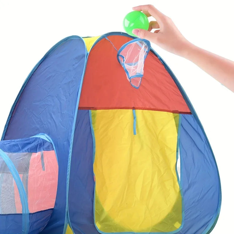 Kids 3-in-1 Play Tent Tunnel Ball Pool – Indoor Outdoor Toy Kids Play Tent PLUSH