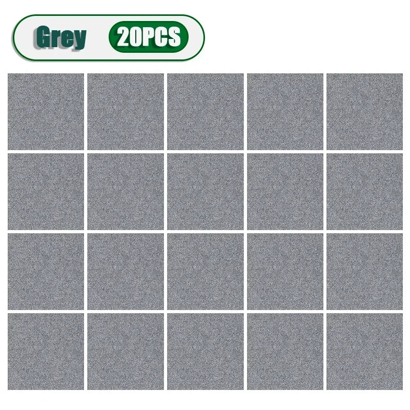 50pcs Peel & Stick Carpet Tiles 30x30cm – DIY Floor Mats Peel & Stick Carpet Tiles PLUSH Grey-20PCS 30X30CM