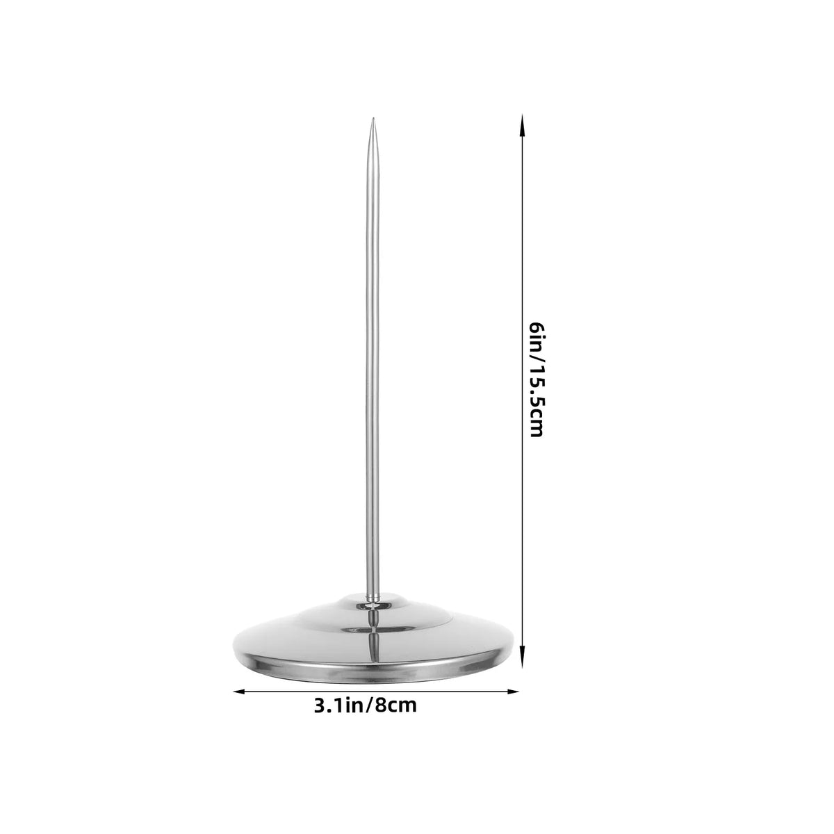 Stainless Steel Memo Spike Receipt Holder | Non-Slip Base Receipt Spike Holder PLUSH