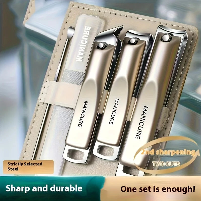 Stainless Steel Nail Clipper Set with Ear Scoop & Rotating Case Nail Clipper Set PLUSH
