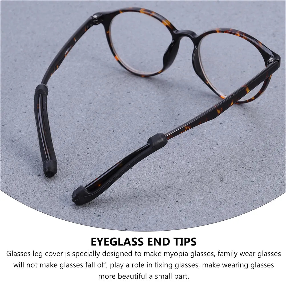10 Pairs Silicone Anti-Slip Eyeglass Temple Ear Grip Covers Eyeglass Accessories PLUSH