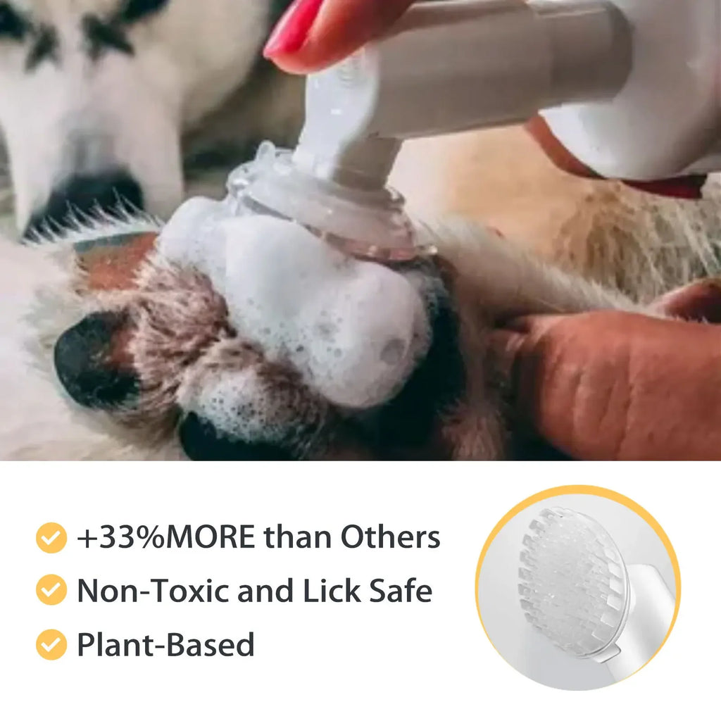 Pet Paw Cleaner – No-Rinse Foam Wash with Silicone Brush Pet Paw Cleaner PLUSH