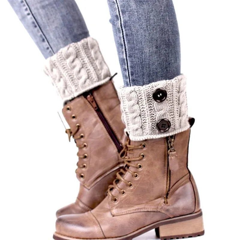 Cable Knit Button Ankle Leg Warmers – Women's Boot Toppers Ankle Leg Warmers PLUSH