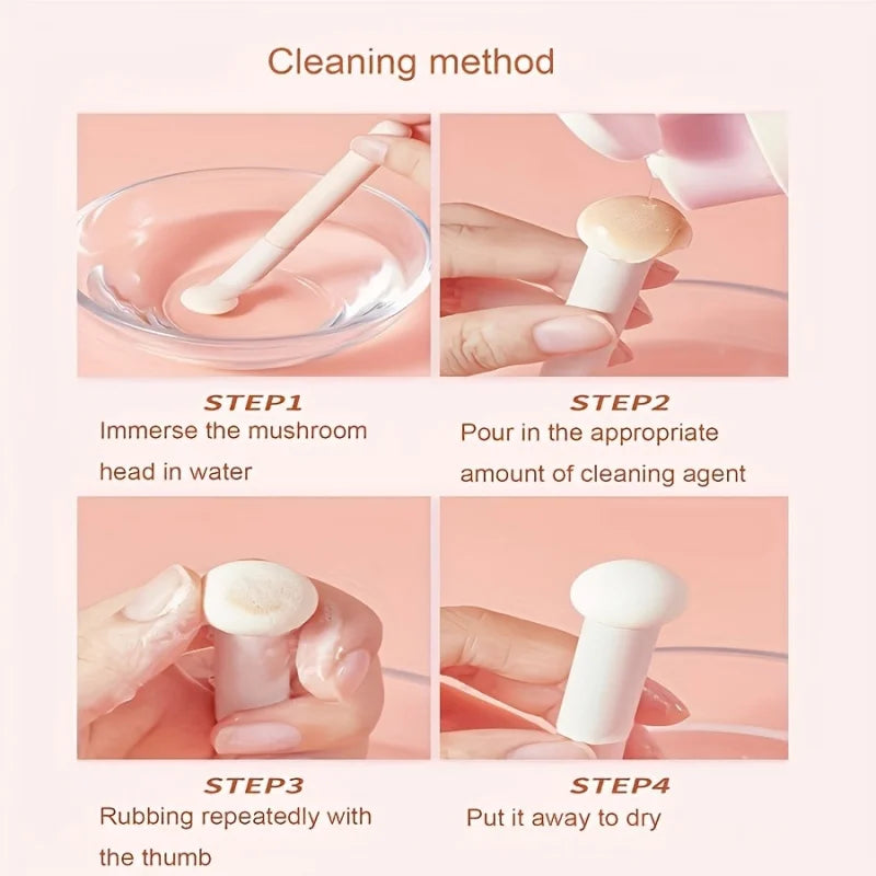 Mushroom Head Foundation & Concealer Brush Set – 2pcs Makeup Brush Set PLUSH