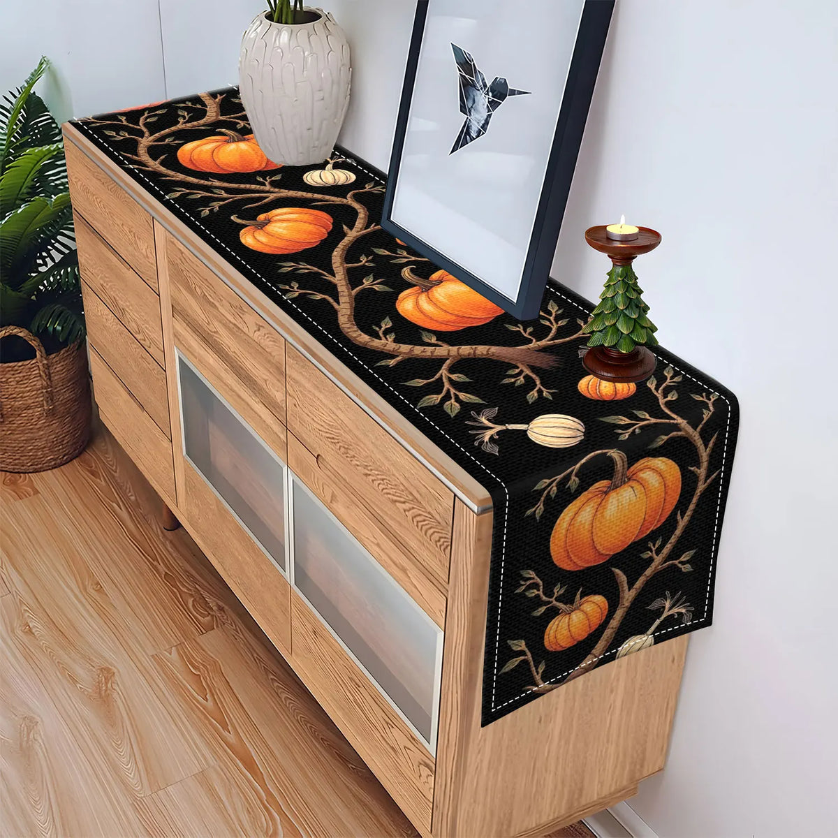 Autumn Pumpkin Table Runner – Fall & Thanksgiving Decor Table Runner PLUSH