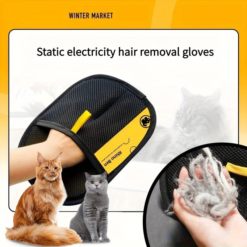 Large Pet Hair Removal Grooming Gloves for Cats & Dogs Pet Grooming Glove PLUSH