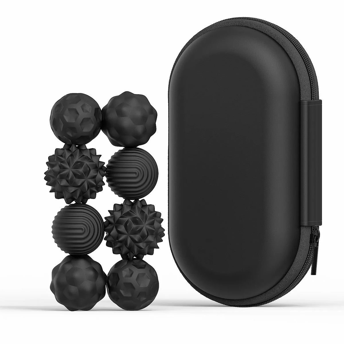 Silicone Magnetic Sensory Fidget Balls – 4 or 8 Pack Magnetic Fidget Toy PLUSH 8PCS Black