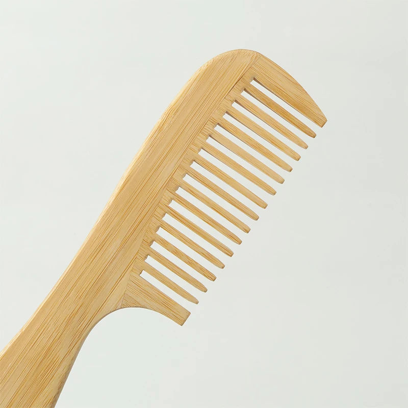 Natural Handmade Bamboo Comb – Antistatic Detangling Bamboo Hair Comb PLUSH