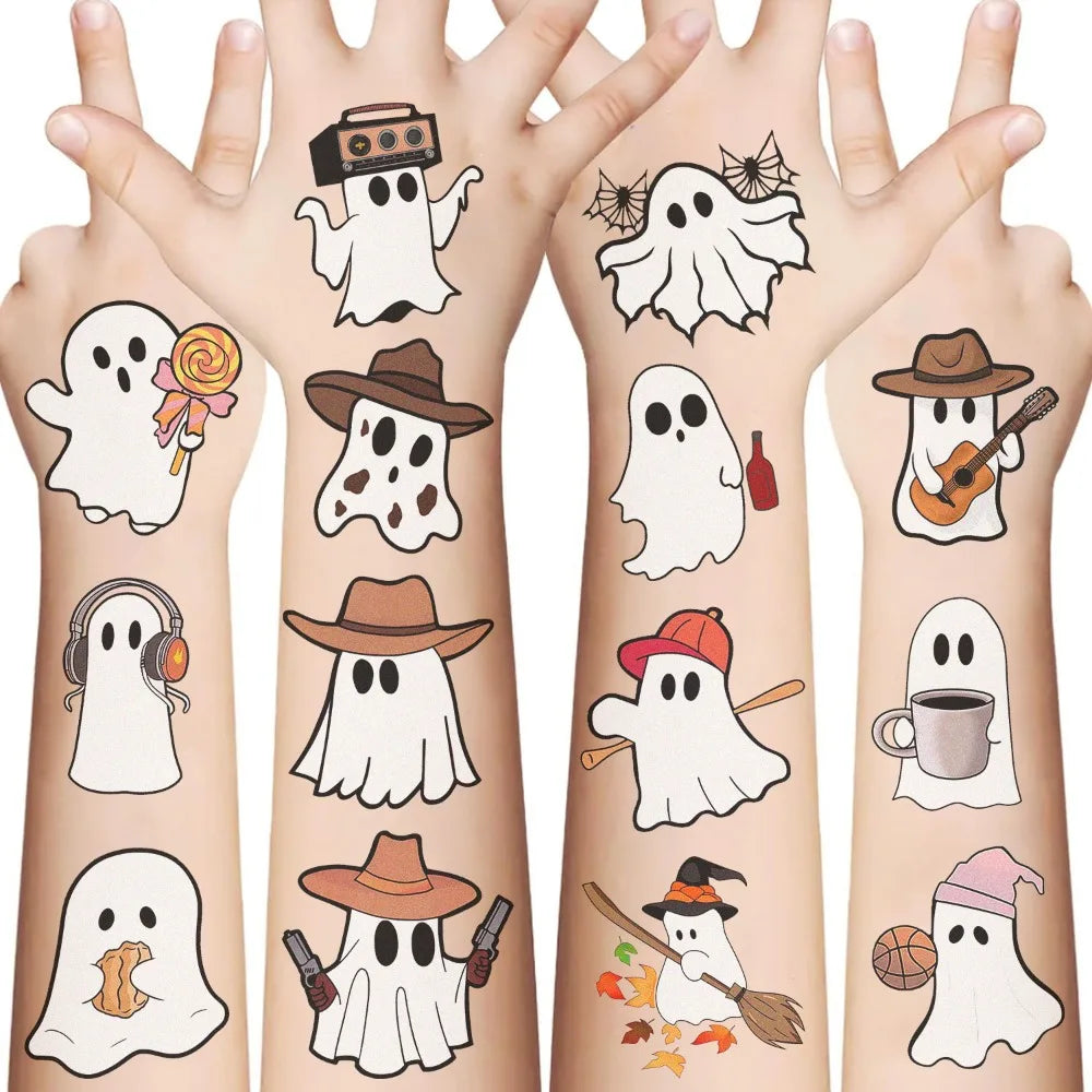 10pcs Halloween Ghost Temporary Tattoo Stickers for Kids Temporary Tattoo Stickers PLUSH