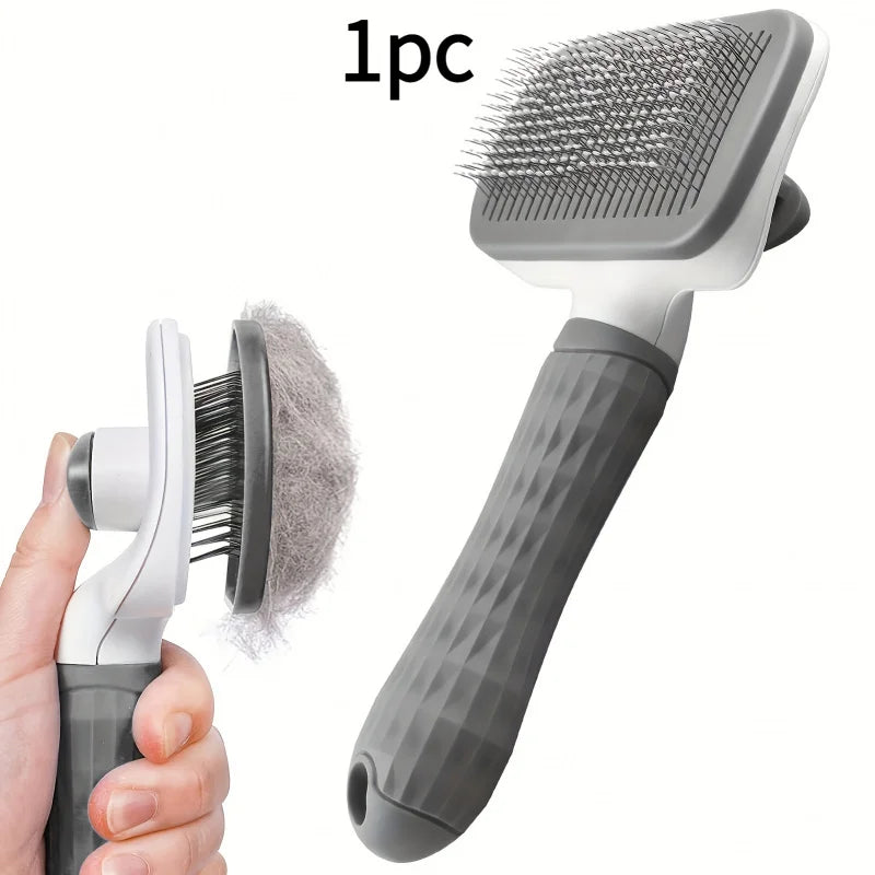 Easy Clean Pet Comb for Cats & Dogs – Deshedding Tool Pet Grooming Comb PLUSH
