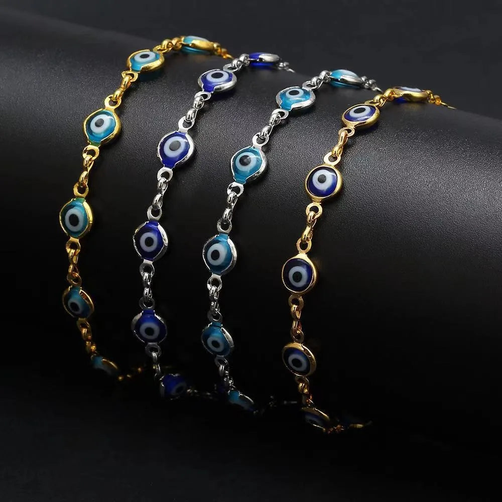 Turkish Evil Eye Charm Bracelet – Lucky Bead Friendship Bracelet Charm Bracelet PLUSH