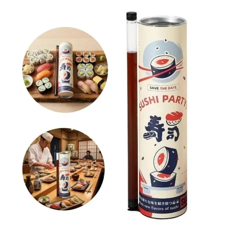 Sushi Push Box 3-Pack | Food Grade Paper Mold with Sauce Straw Sushi Mold Kit PLUSH