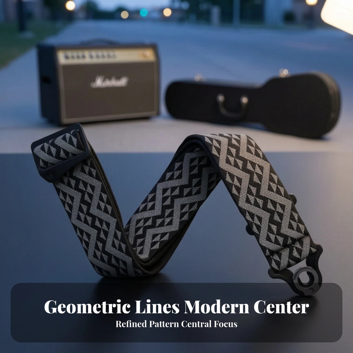 Self-Locking Padded Guitar Strap – Auto Lock Polypro Nylon Guitar Strap PLUSH