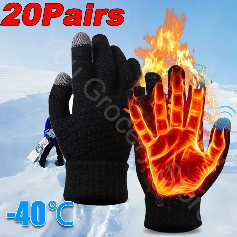 Winter Touch Screen Gloves – Warm Knit Mittens Unisex Winter Knit Gloves PLUSH