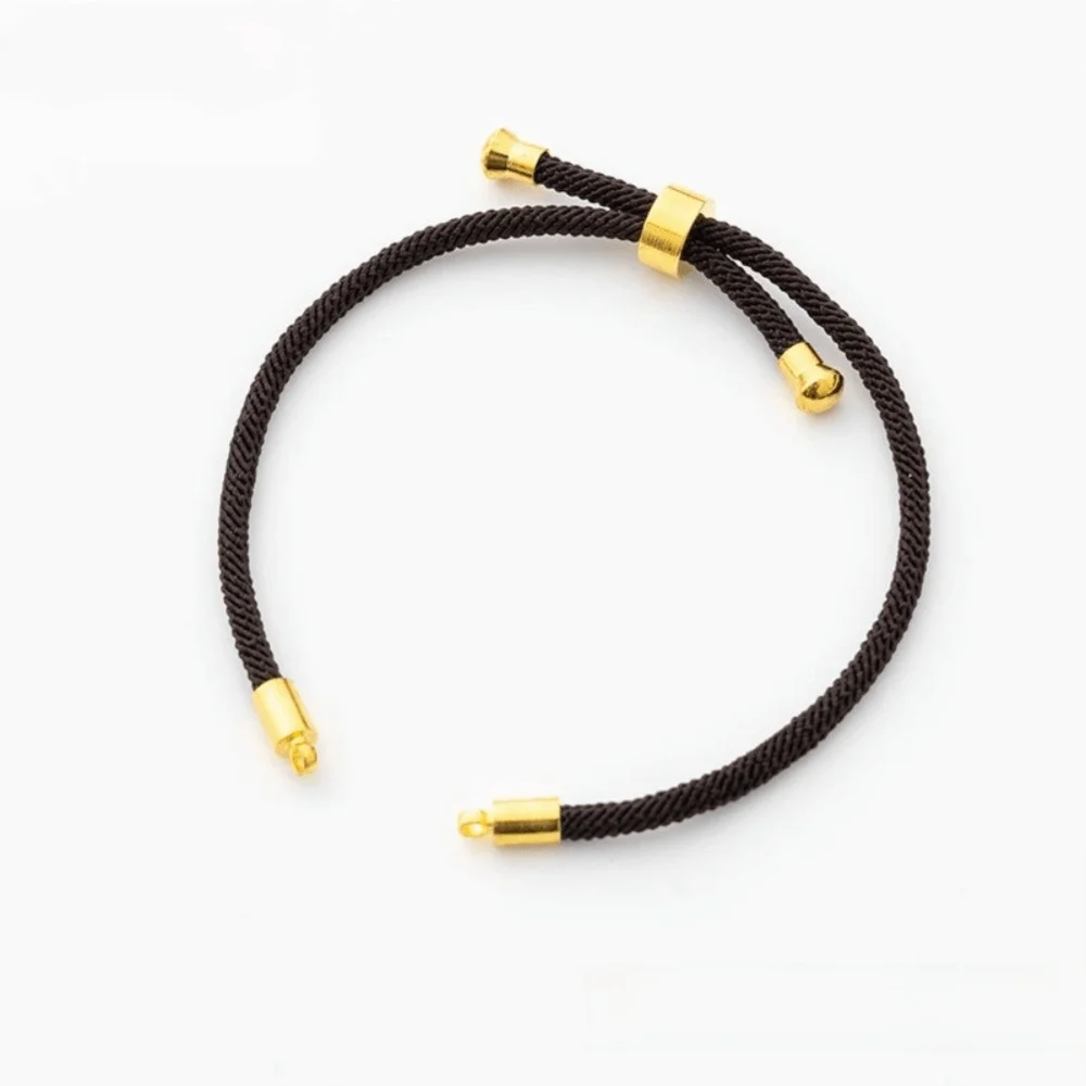 5pcs Adjustable String Bracelets 22.5cm – DIY Jewelry Making DIY String Bracelet PLUSH Coffee rope-Gold