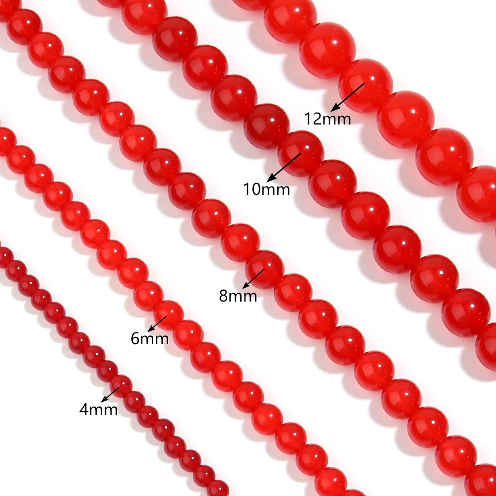 Red Chalcedony Natural Stone Beads 4–12mm | DIY Jewelry Making Natural Stone Beads PLUSH