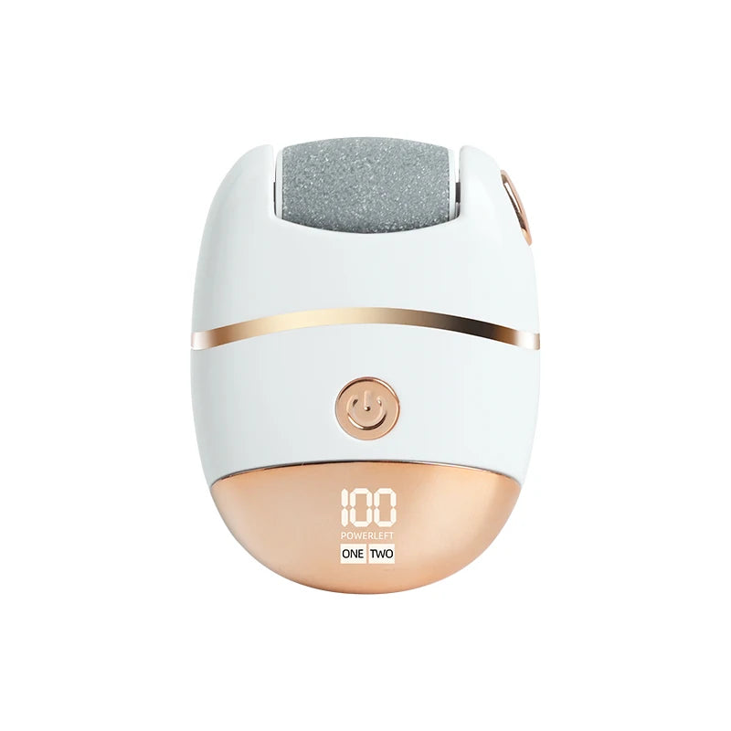 Rechargeable Electric Foot Polisher – USB-C Digital Display Electric Foot File PLUSH Gold