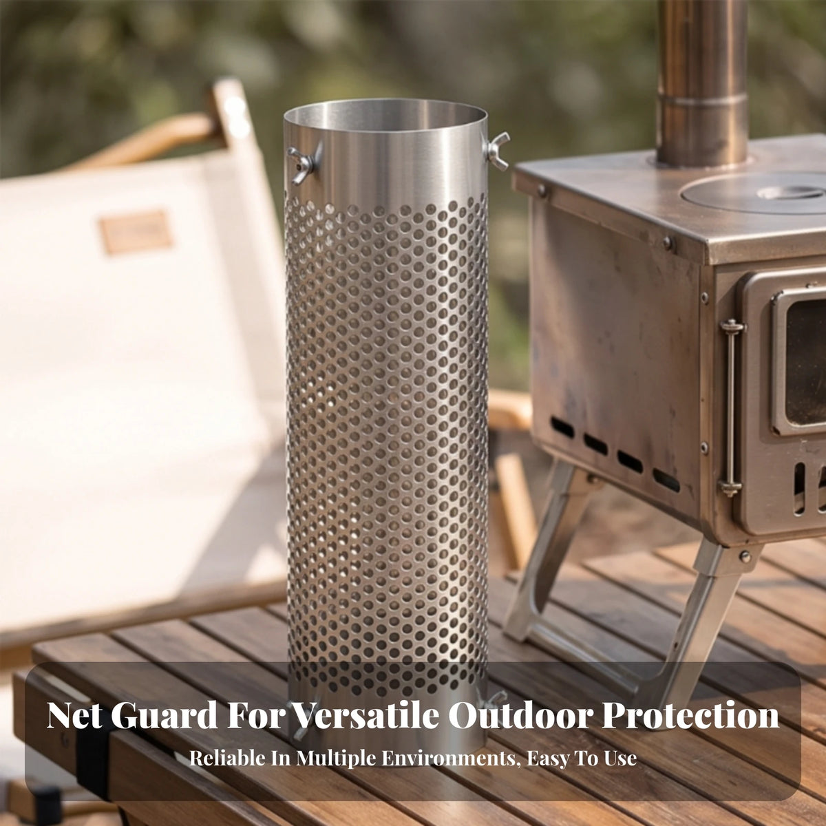 Stainless Steel Perforated Chimney Guard – Camping Stove Flue Stove Flue Guard PLUSH