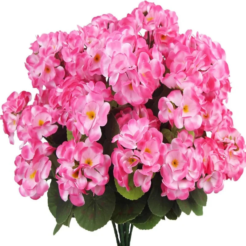 Violet Artificial Silk Flowers – Begonia Geranium Home Decor Artificial Silk Flowers PLUSH Pink 1PC