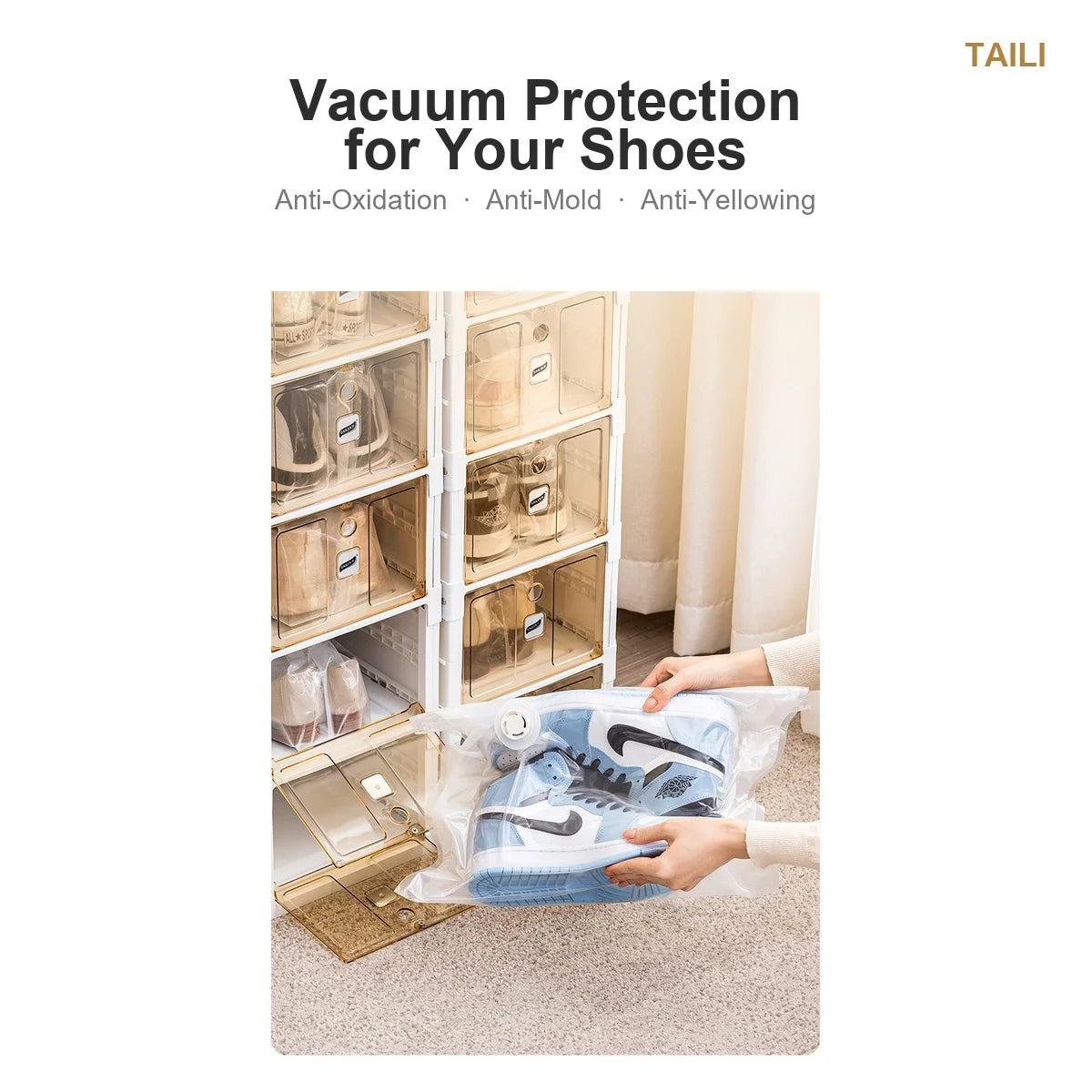 TAILI Vacuum Storage Bags for Shoes & Handbags | Space Saver Vacuum Storage Bags PLUSH