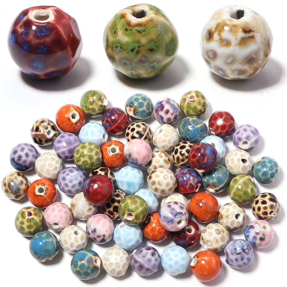 5pcs Ceramic Polka Dot Porcelain Spacer Beads – DIY Jewelry Ceramic Spacer Beads PLUSH