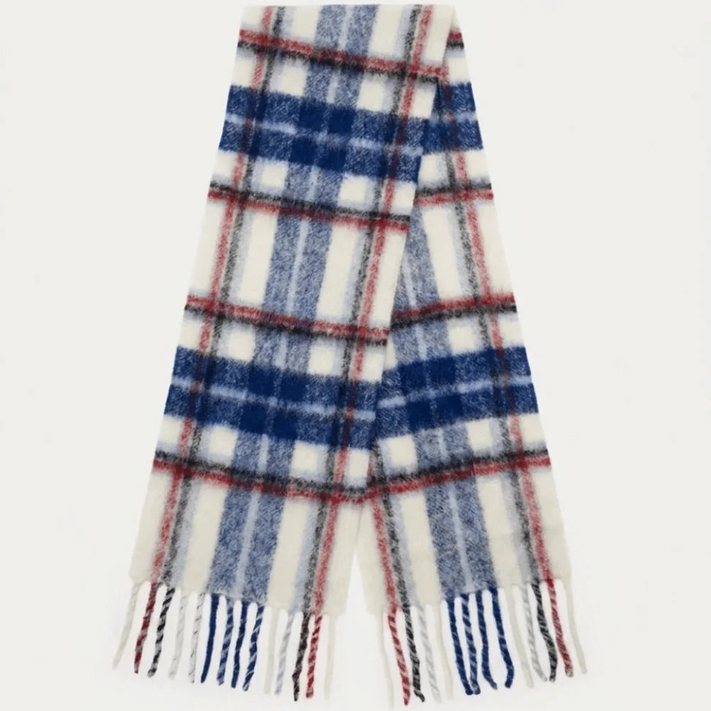 Women's Long Plaid Tassel Scarf – Plush Shawl Wrap All Seasons Scarf & Shawl Wrap PLUSH