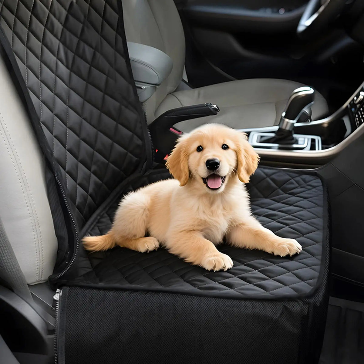 Dog Car Seat Cover with Storage Pockets – Non-Slip Pet Mat Pet Car Seat Cover PLUSH