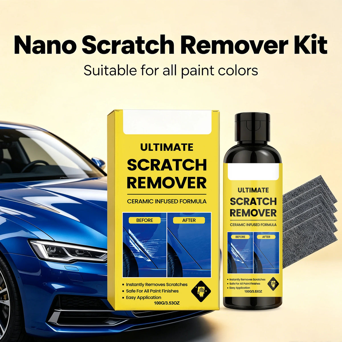 Nano Car Scratch Remover Kit – Polish & Restore All Paint Car Scratch Repair Kit PLUSH